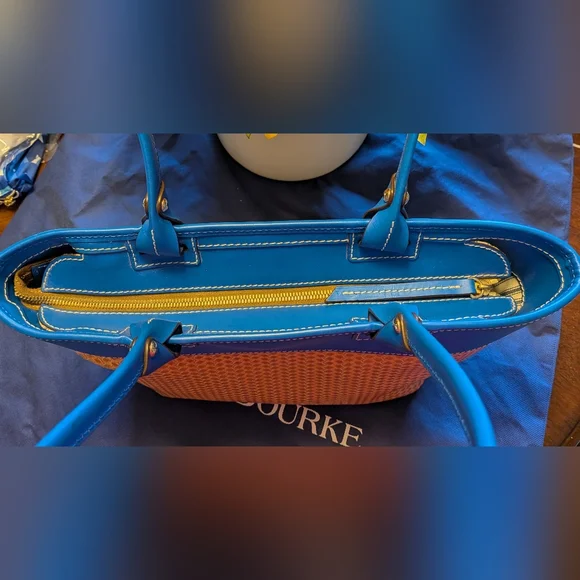 Dooney and Bourke Beacon Woven/Vachetta Tote Set in FRENCH BLUE - Picture 3 of 14